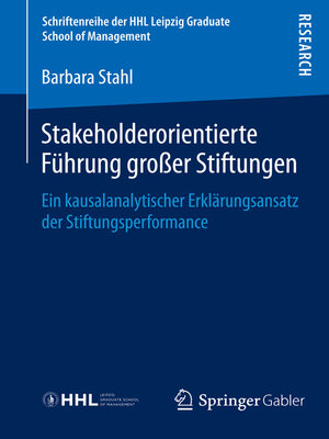 cover image of Stakeholderorientierte Führung großer Stiftungen